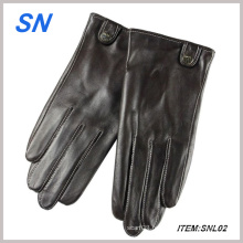 Gants en cuir véritable en cuir noir